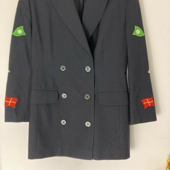 Blacky Dress navy blazer with embroidered flags - Picture 2 of 16